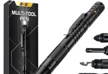 BIIB Geschenke für Männer, Taktischer Stift Multitool Pen mit Kompass, Männer Geschenke für Papa, Vatertagsgeschenke für Papa Männertag Geschenke, Geburtstagsgeschenk für Männer, Geschenkideen