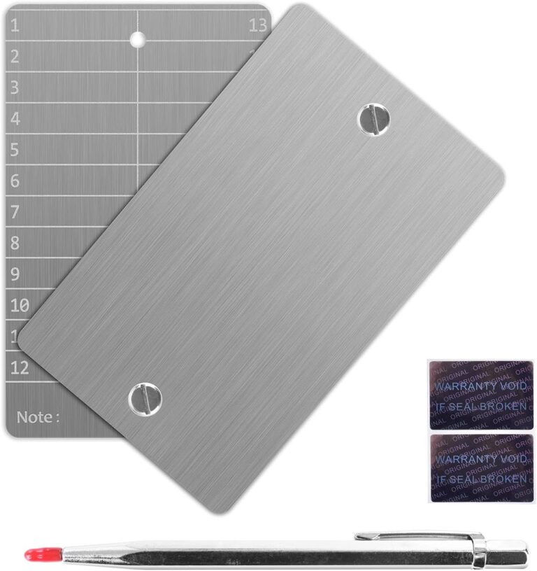 Crypto Seed Storage, Bitcoin Wallet, Cold Wallet Backup – BIP39 12 oder 24 Wörter Recovery Phrase Backup Cryptocurrency Wallet mit Gravurstift (Doppelt) (Silber)