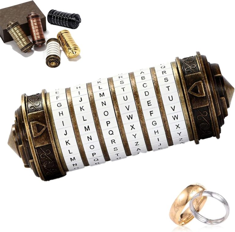 Da Vinci Code Mini Cryptex Geschenk männer Frauen Cryptex Brief Passwort Lock Mann männer Frauen Freund Freundin Mama Mann (Weiß & Kupfer)