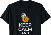 Keep Calm HODL Lustiges Bitcoin Wallet Trading Moon Logo T-Shirt