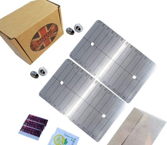 Hooe England Crypto Seed Storage 2 x Lazer Gravierte Kalt Titan Metallplatte Brieftasche Stanzbar oder Ätzbare Platte für Offline Bitcoin Ethereum Cryptowährung Phrase Mnemonic Backup Recovery Word