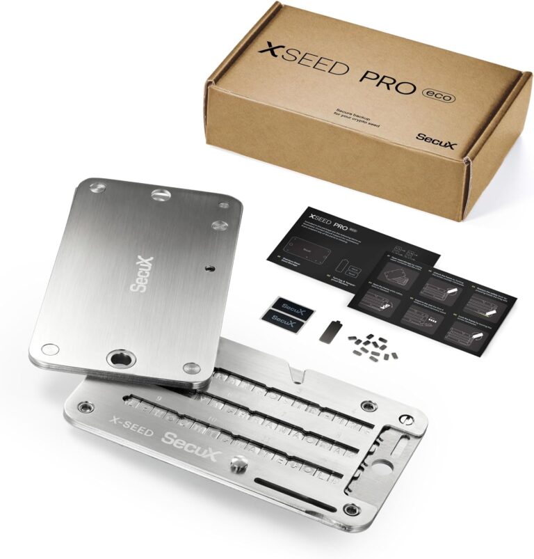 SecuX XSEED PRO ECO – Unzerstörbare Bitcoin-Brieftasche, Krypto-Samen-Aufbewahrung, Stahlplatte – kompatibel, Ledger, Trezor Hardware-Brieftaschen
