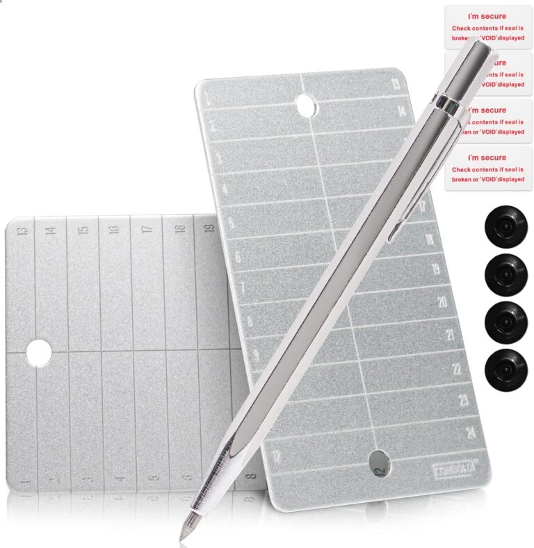 CONDOLD Steel Bitcoin Wallet Kit enthält 2 Stück Crypto Seed Storage Stahlplatten und 1 Stück Gravurstift für private Schlüssel, unterstützt bis zu 24 Wörter mit einzigartig beschriftet und Knopf (1