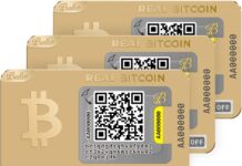 Ballet REAL Bitcoin, 24K Vergoldet – Cryptocurrency Physisches Wallet, für Bitcoin und andere Krypto-Währungen (3-Pack) Alte Verpackung