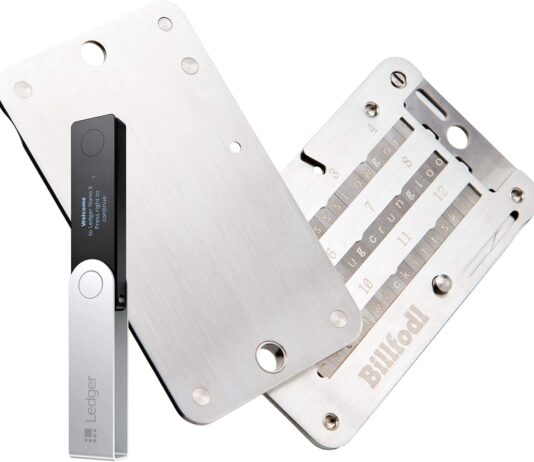 Ledger Nano X + Billfodl’s Hardware-Währung für die Sicherung von Seed Words | Bestes Krypto-Währung + Kaltes Währung für BIP39-Portfolios. Bitcoin, Ethereum, ERC20, Doge und mehr