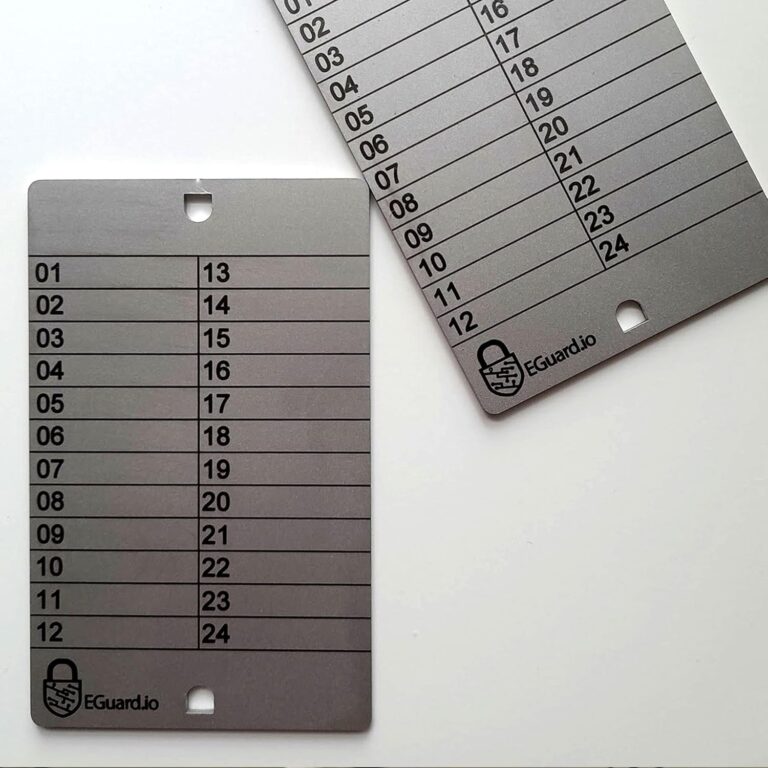 EGuard+ 316 EGuard316 BIP39 12 oder 24 Wörter Kryptowährung Kaltwasser-Samenaufbewahrung, Backup & Recovery. Bitcoin, Cardano, ETH etc. & Hardware-Wallets: Ledger, Trezor, etc. (EGuard316V3u)