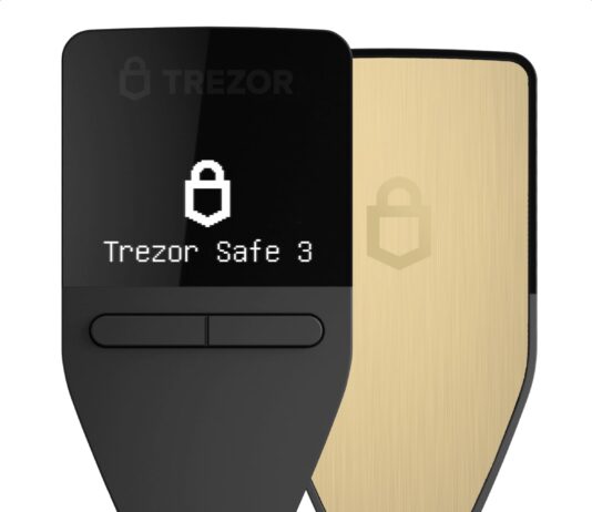 Trezor Safe 3 – Passphrase und Krypto Hardware Wallet mit Secure Element-Schutz – Kaufen,Speichern,Verwalten Sie Digitale Assets Einfach und Sicher (Solar Gold)