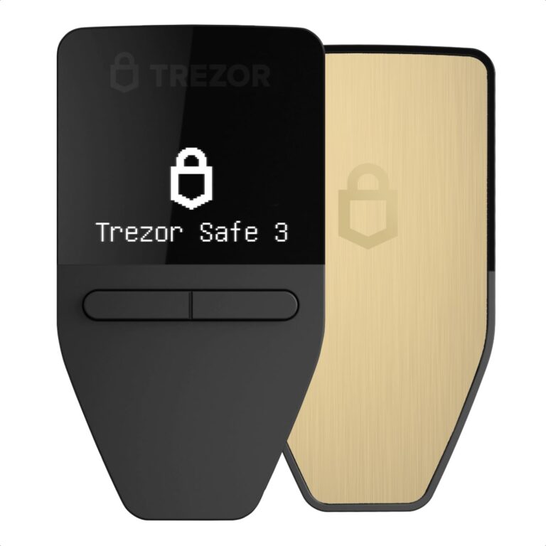 Trezor Safe 3 – Passphrase und Krypto Hardware Wallet mit Secure Element-Schutz – Kaufen,Speichern,Verwalten Sie Digitale Assets Einfach und Sicher (Solar Gold)