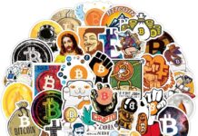 LYLSDSB 50 Stück Bitcoin Aufkleber Virtuelle Währung Kryptowährung Top Stickers Set für Auto Laptop Telefon Gitarre Skateboard Motorrad Fahrrad,Vinyl Wasserdicht Stickers für Kinder Jugendliche