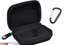 Schutzhülle/Aufbewahrungshülle für Trezor One Bitcoin/Kryptowährung Wallet – Robuste Hartschalen Hülle aus Nylon mit Netztasche (für USB-Kabel) und Karabiner