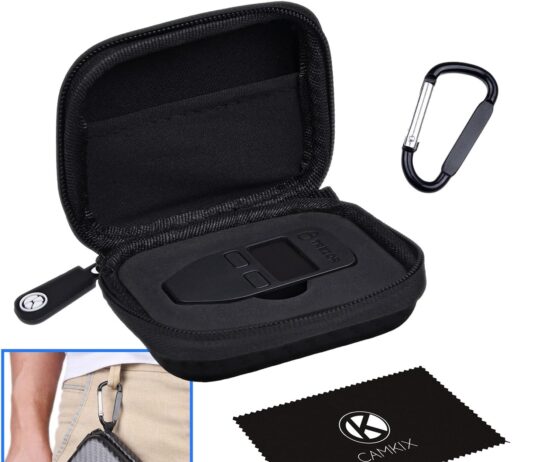 Schutzhülle/Aufbewahrungshülle für Trezor One Bitcoin/Kryptowährung Wallet – Robuste Hartschalen Hülle aus Nylon mit Netztasche (für USB-Kabel) und Karabiner