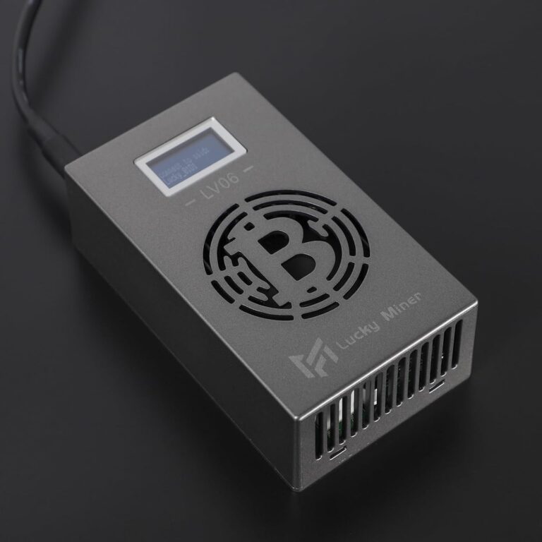 RDYMONKEY Lucky Miner V6 Bitcoin Miner 500GH/S Bticon Lotto Gerät SHA256 DGB BM1366 Leistung 13W mit Netzteil