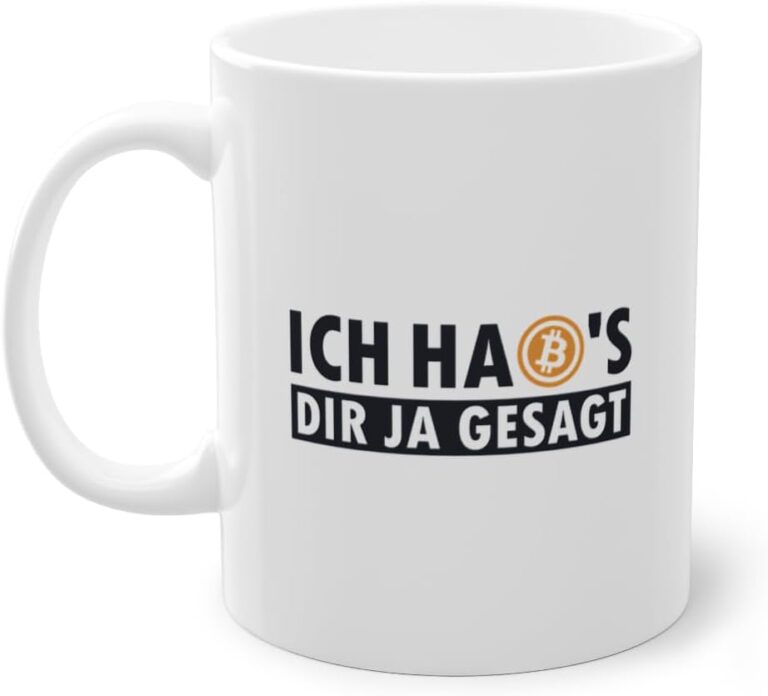 Ich habs dir ja gesagt Bitcoin Crypto Crypto Trader Kaffeetasse | Kryptowährung Blockchain Bitcoin Tasse Weiß (01694B)