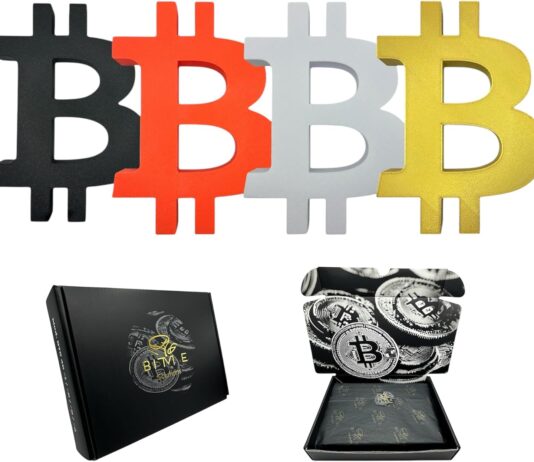 BitME Solutions | Bitcoin Krypto Statue | Deko Geschenke für Männer | Crypto Gaming Deko | BTC Büro Dekoration | Kryptowährung | Geburtstagsgeschenk für Männer (Orange)