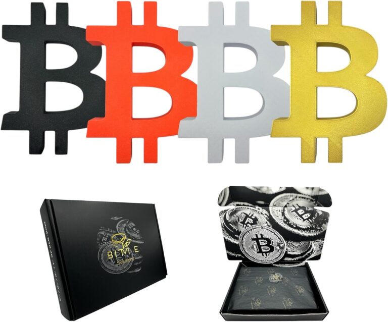 BitME Solutions | Bitcoin Krypto Statue | Deko Geschenke für Männer | Crypto Gaming Deko | BTC Büro Dekoration | Kryptowährung | Geburtstagsgeschenk für Männer (Orange)